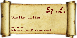 Szalka Lilian névjegykártya